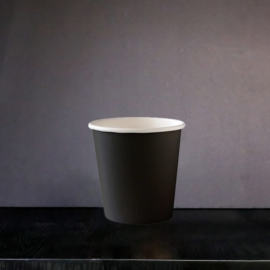 4 Oz Single Wall Coffee Cups - Black